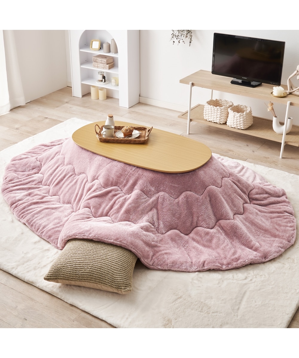 リビングテーブルとしてもピッタリな楕円こたつテーブル＋掛布団セット