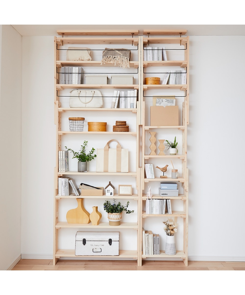 天然木国産檜突っ張りシェルフラック 通販【ニッセン】