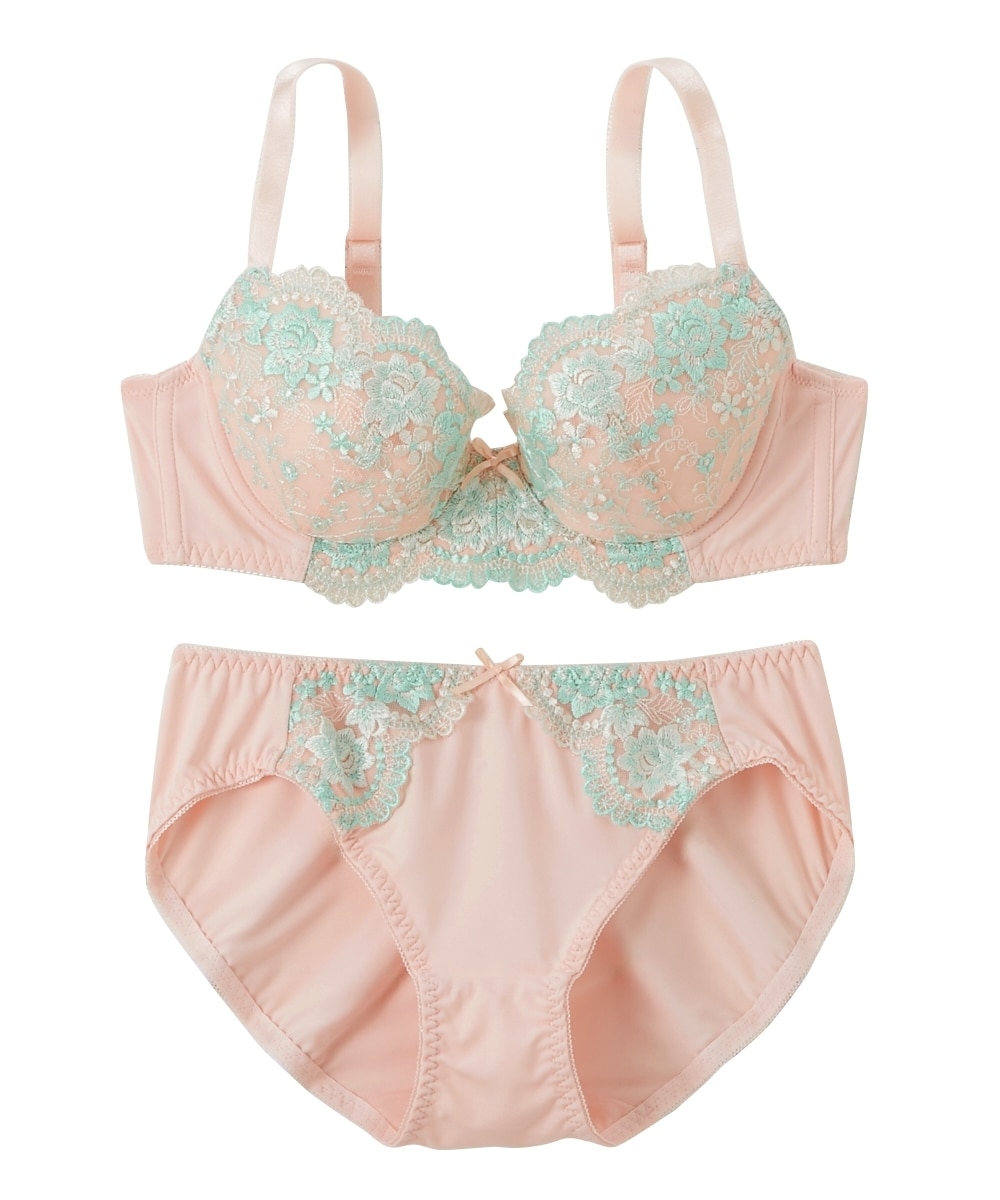花柄刺しゅうブラジャーショーツセット 通販【ニッセン】