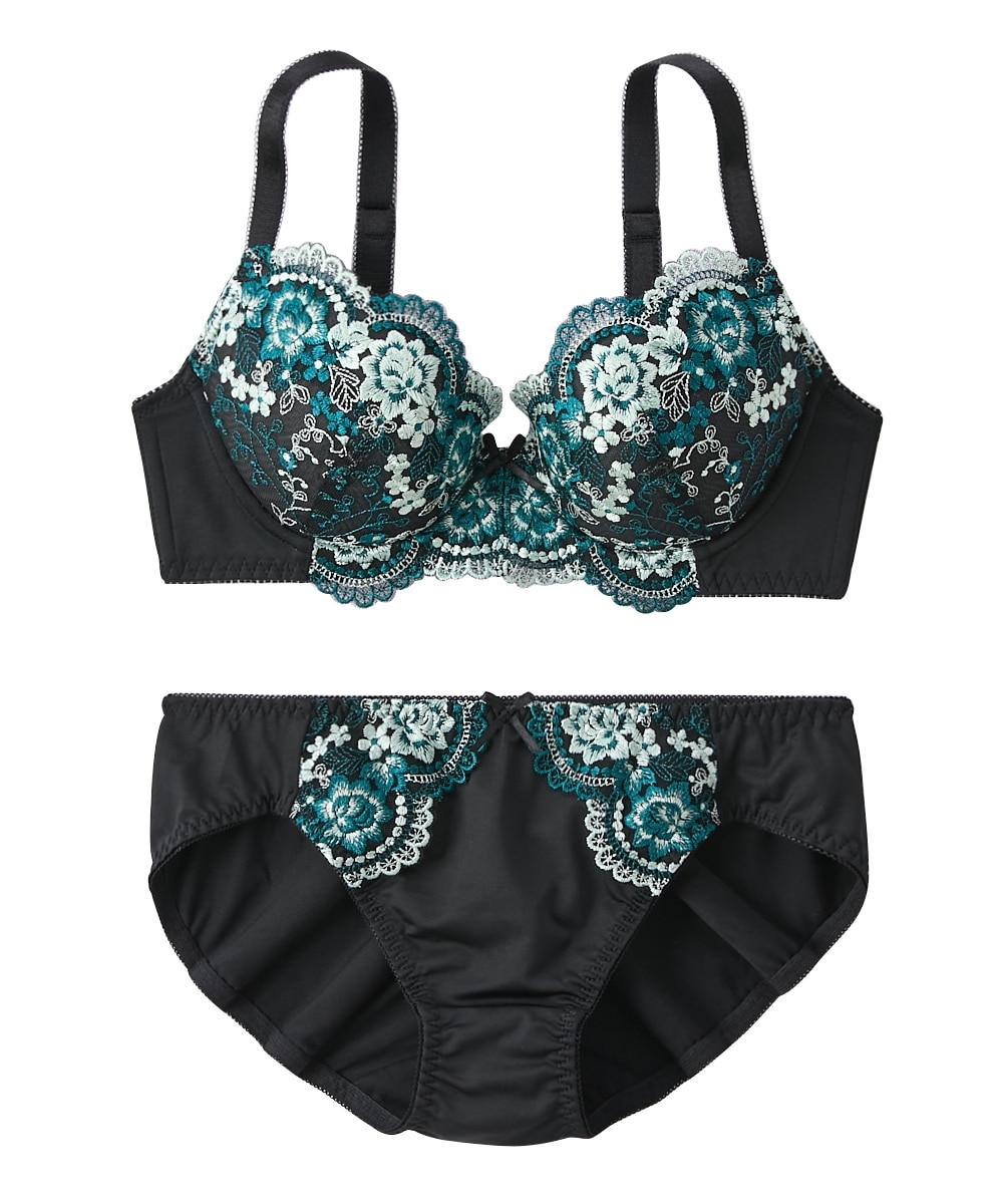 花柄刺しゅうブラジャーショーツセット 通販【ニッセン】