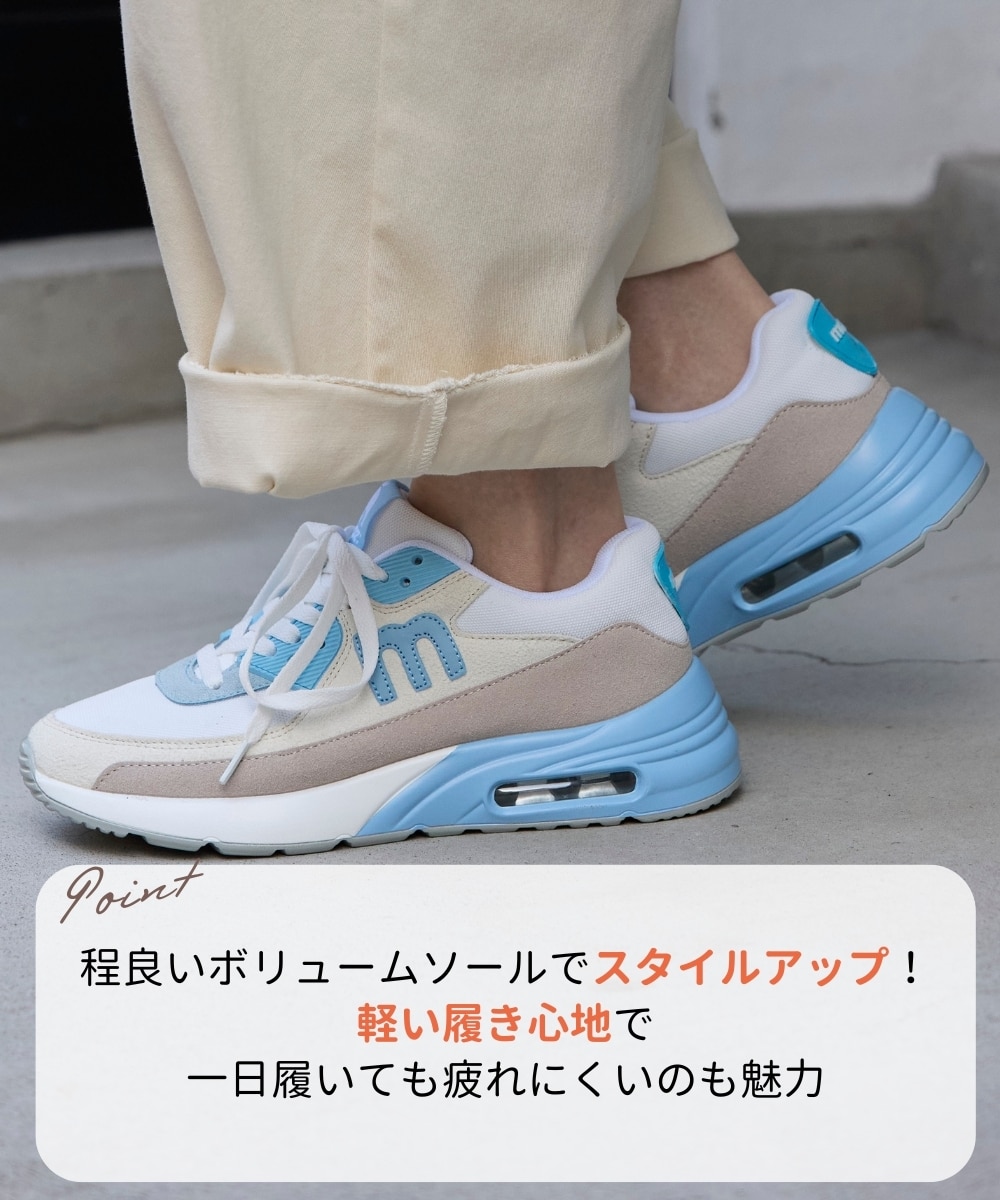 ノベルティ付】moz（モズ）厚底コンビカラースニーカー（ワイズ3E