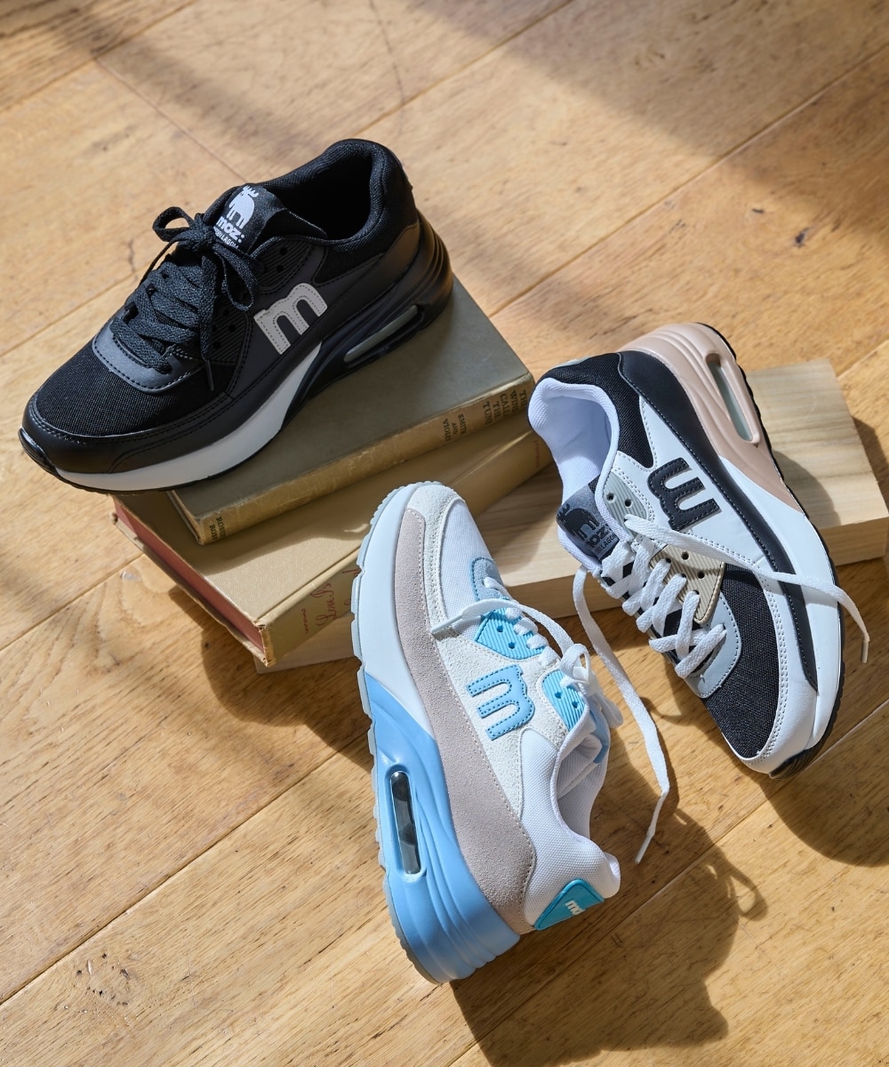 ノベルティ付】moz（モズ）厚底コンビカラースニーカー（ワイズ3E