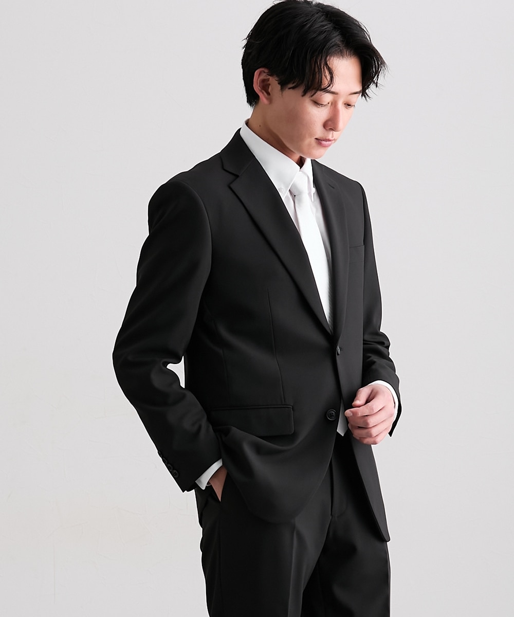 メンズスーツ】裾上げアジャスター付きストレッチ素材 洗える