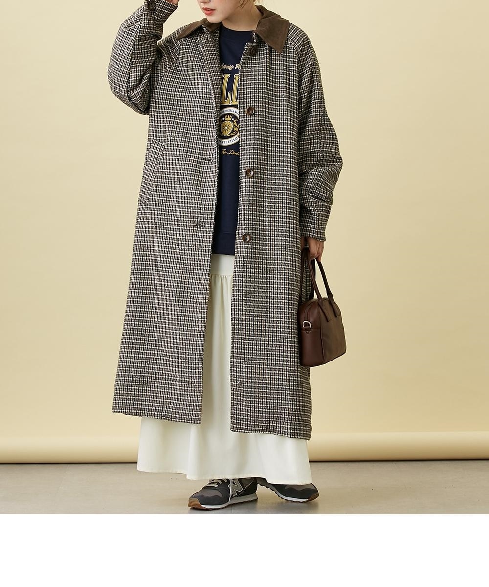 3WAY襟チェック柄バルマカンコート ＜Le temps riche＞ 通販【ニッセン】