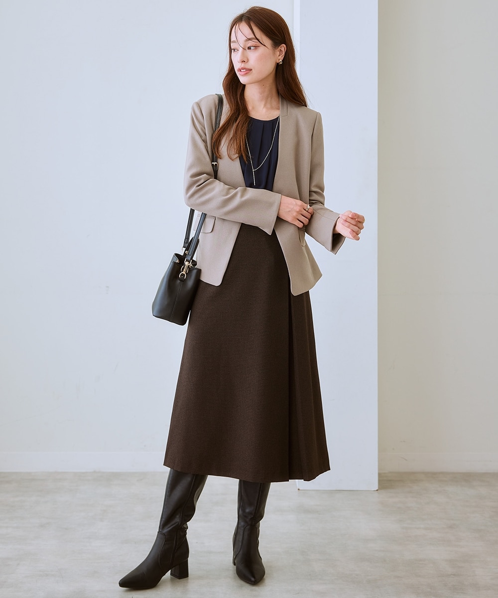 レディーススーツ】セットアップ対応洗えるウール調ストレッチノー