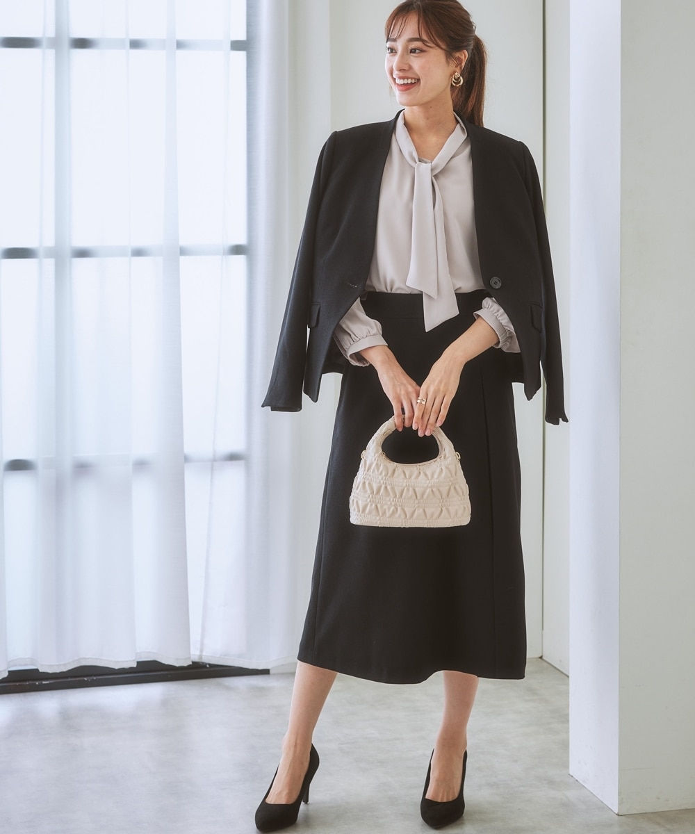 レディーススーツ】セットアップ対応洗えるウール調ストレッチノー