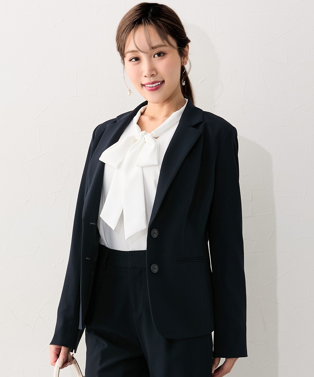 大きい胸専用】【レディススーツ】洗えるタテヨコストレッチテーラード