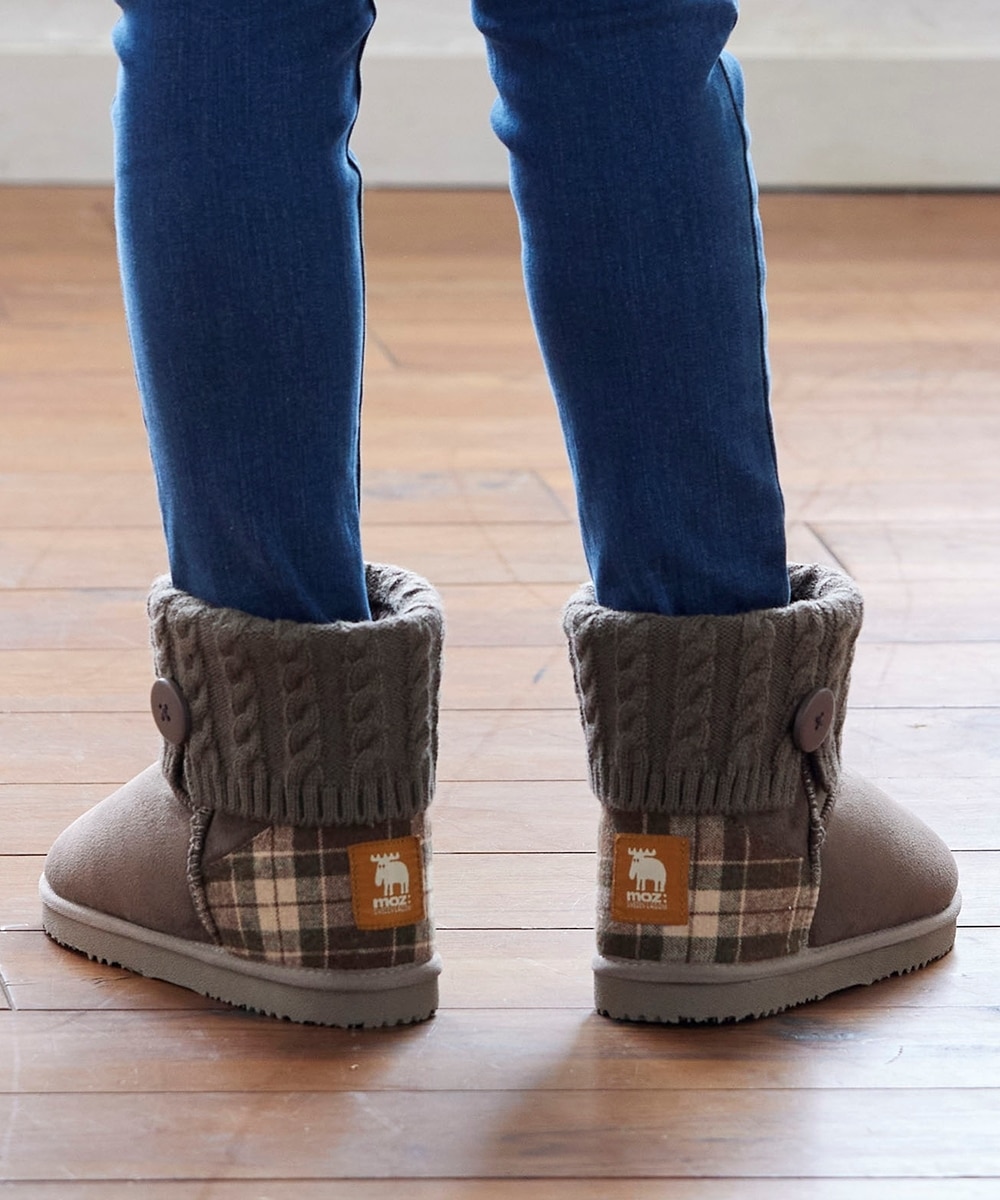 ゆったり幅広】moz（モズ）ニットムートン調ブーツ（ワイズ4E） 通販