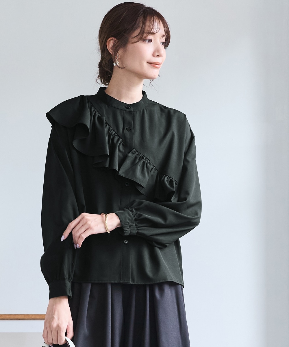 大きいサイズ＞フリルデザインシャツ 通販【ニッセン】