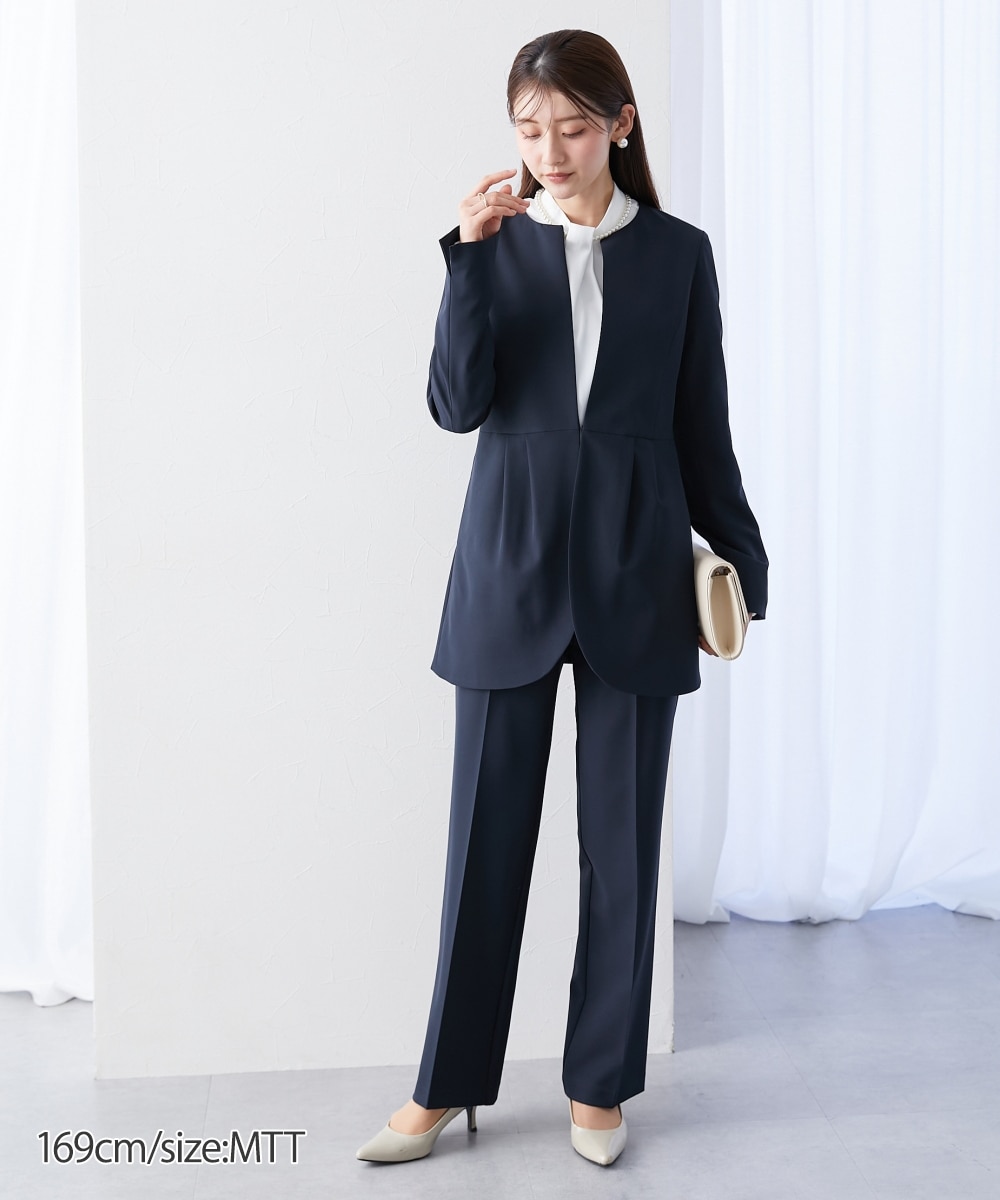 高身長 【フォーマル】ラウンドヘムジャケットスーツ2点セット