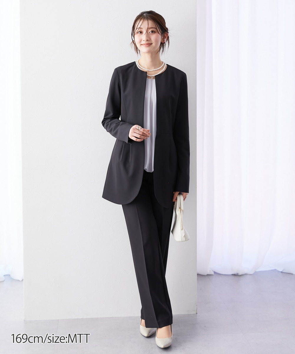 高身長 【フォーマル】ラウンドヘムジャケットスーツ2点セット