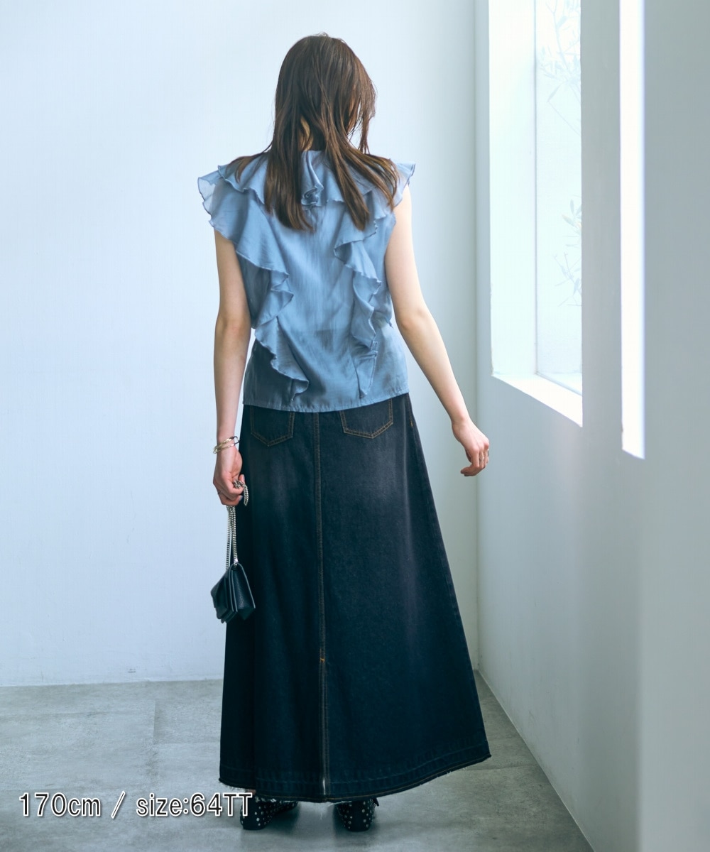 高身長 綿100％デニムフレアスカート（トールサイズ）Essenave 通販