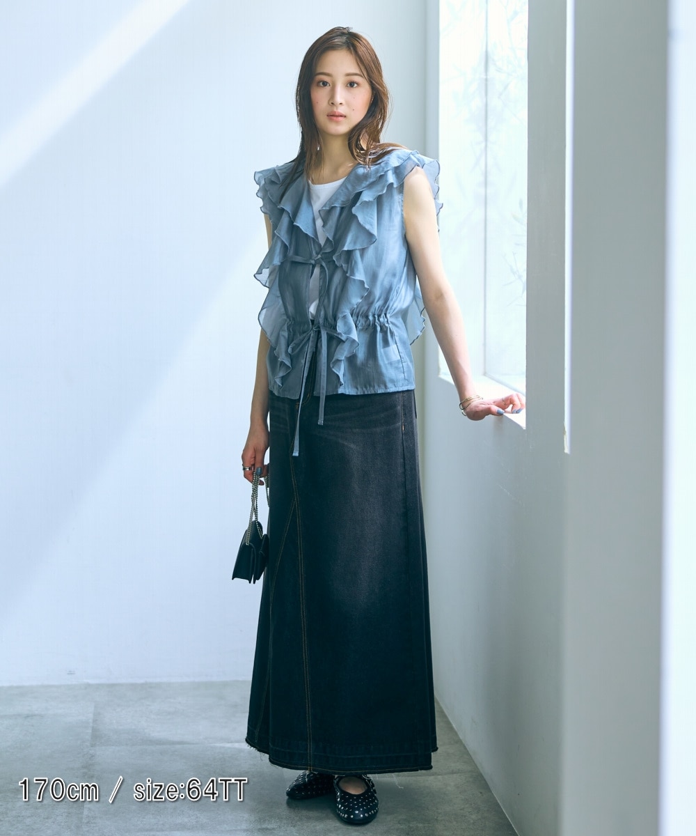 高身長 綿100％デニムフレアスカート（トールサイズ）Essenave 通販