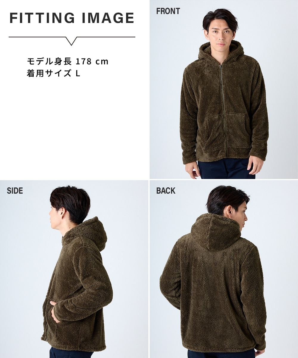 ボアフリースジップパーカー【3L以上お腹ゆったり】 通販【ニッセン】