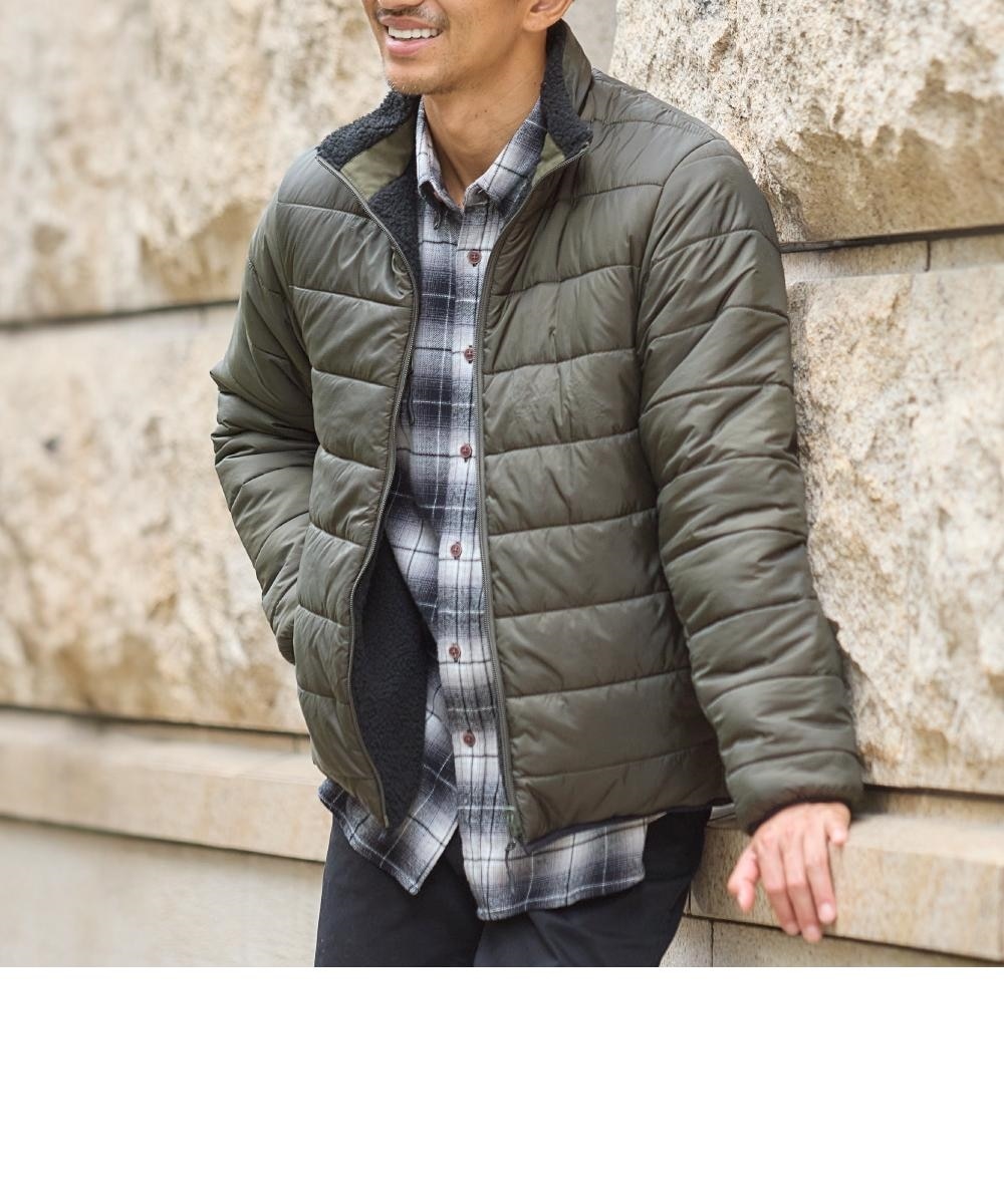 防風リバーシブル中綿×ボアジャケット（吸湿発熱綿入） 通販【ニッセン】