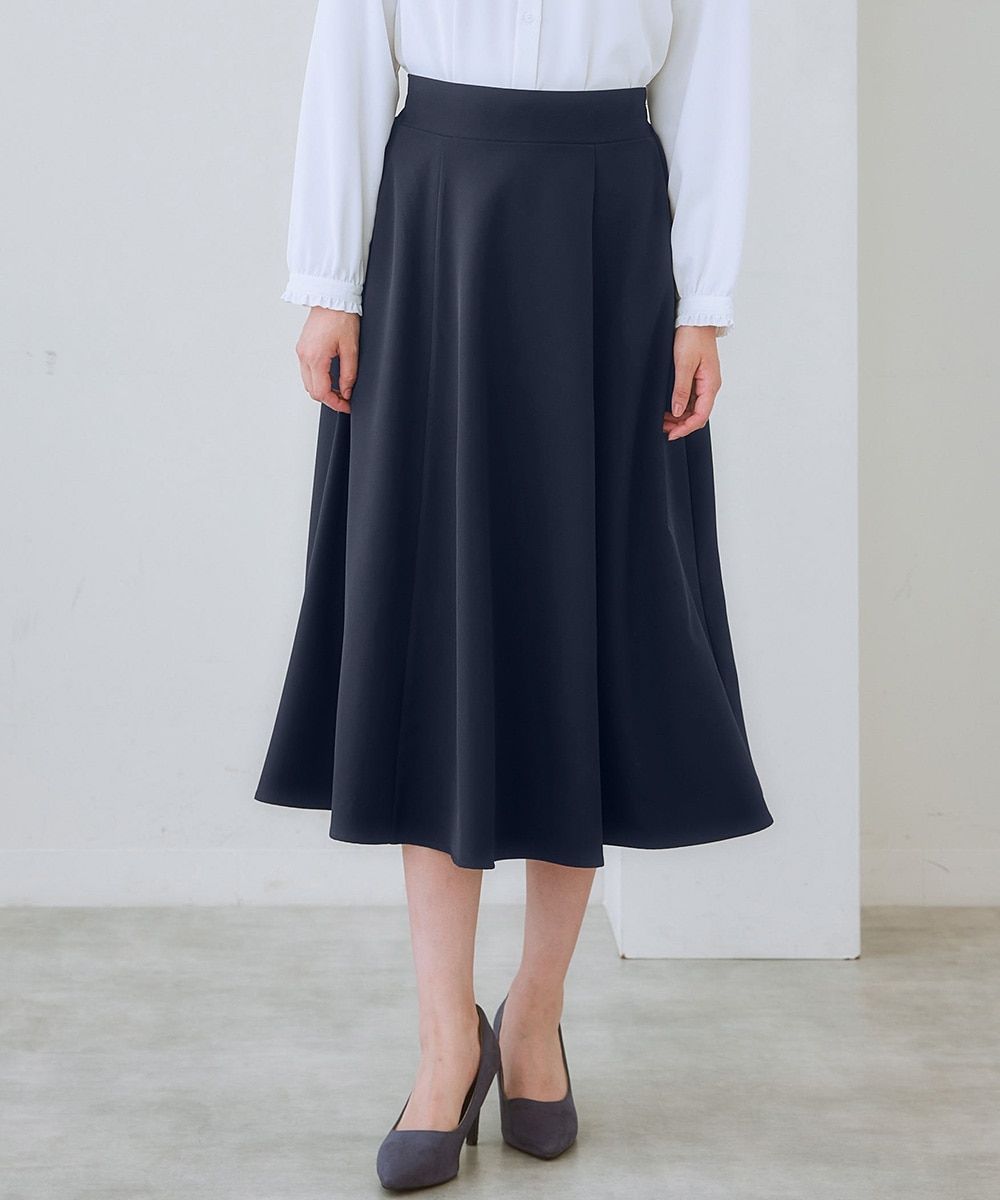 ストレッチダブルクロス6枚ハギフレアスカート しわになりにくい