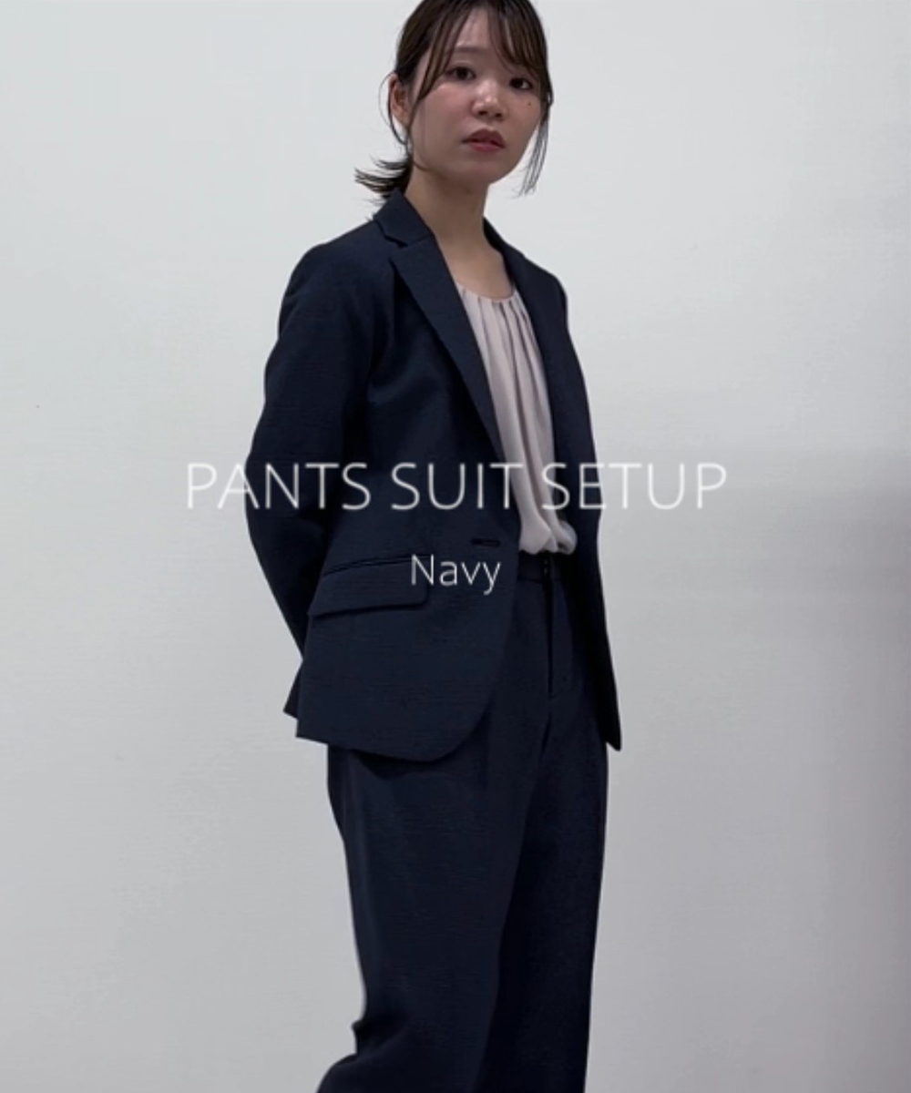 レディーススーツ】洗えるウール調9分丈テーパードストレッチパンツ