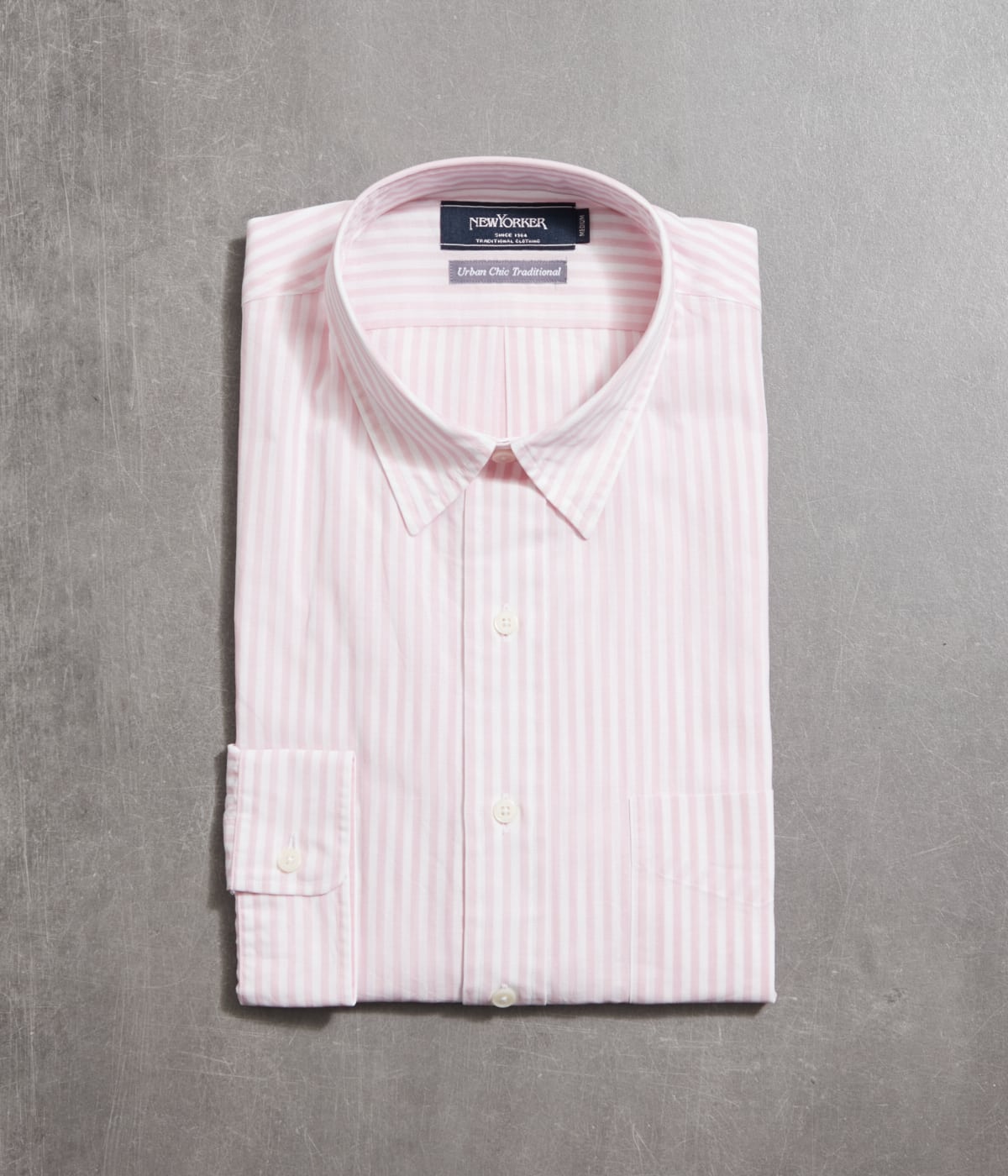 UCT】ピンクストライプ 長袖ボックスシルエットシャツ(85762776-2024