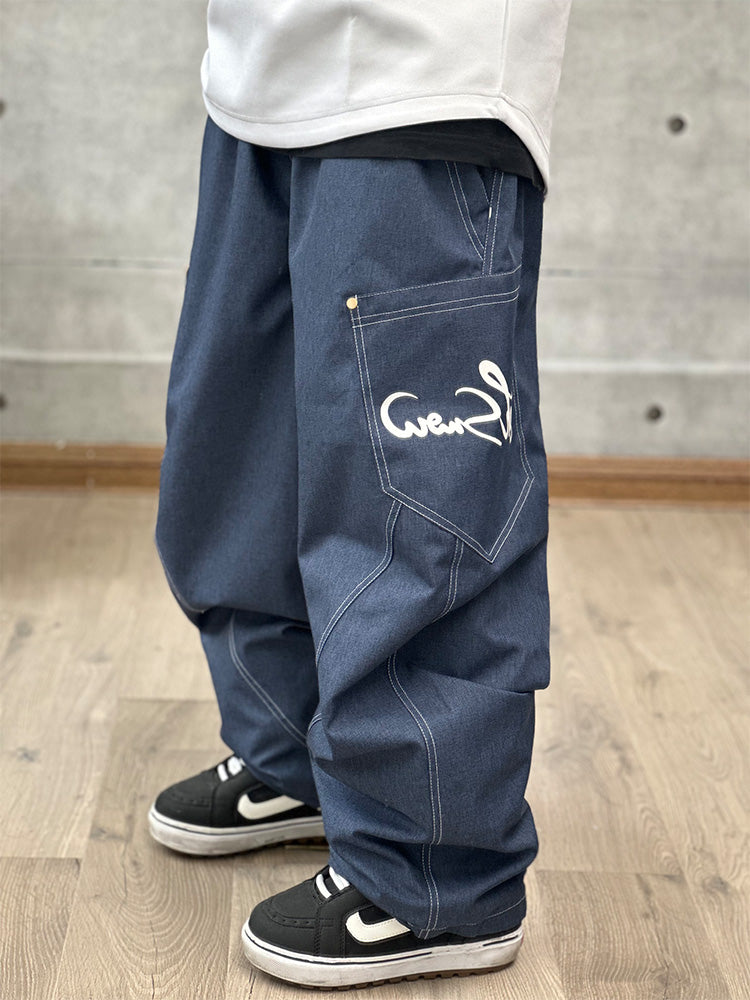 Men's ChillTrack Oversize Baggy Snowboard Pants Cargo Denim Jeans