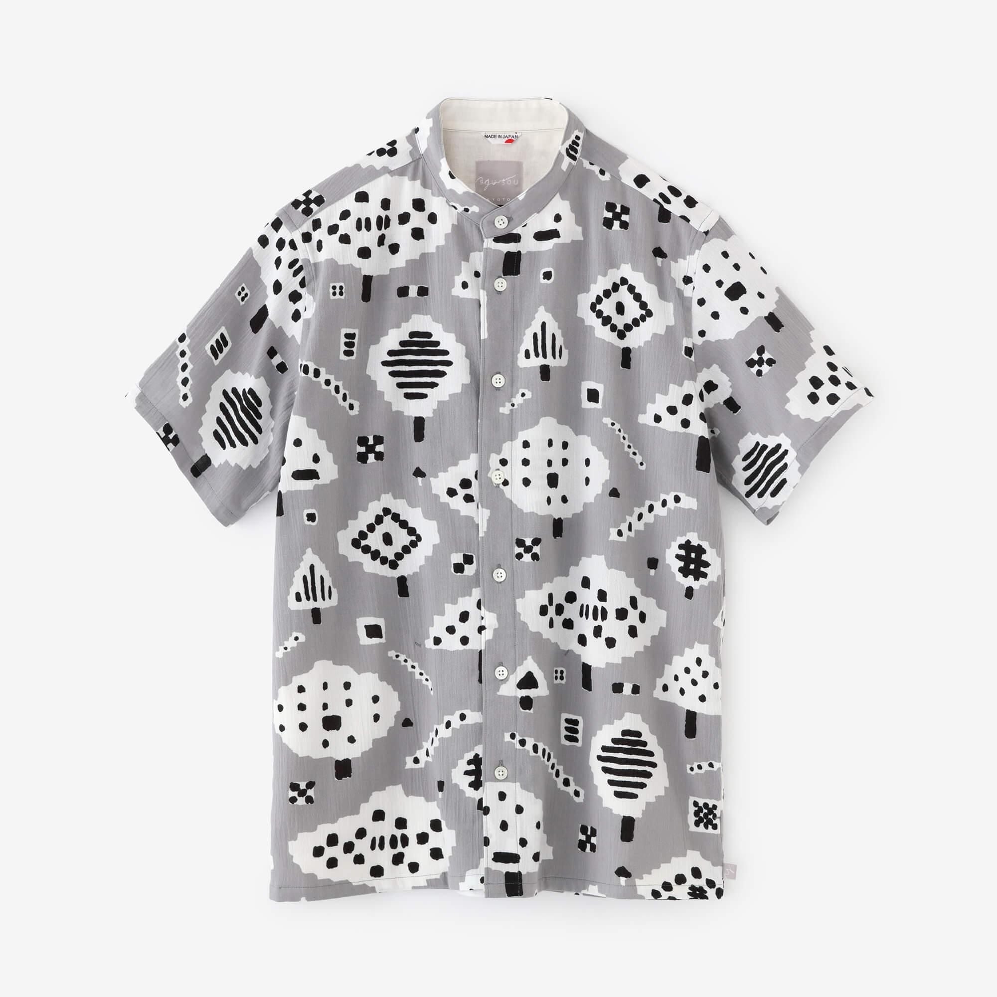 高島縮 20/20 スタンドカラー半袖シャツ SP／公園