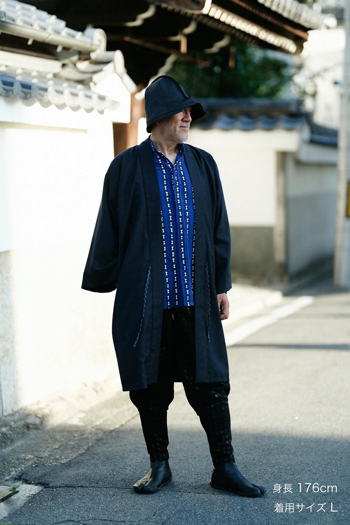 梳毛（そもう） 袢纏（はんてん） 間（けん） 袷（あわせ）／深紺靄