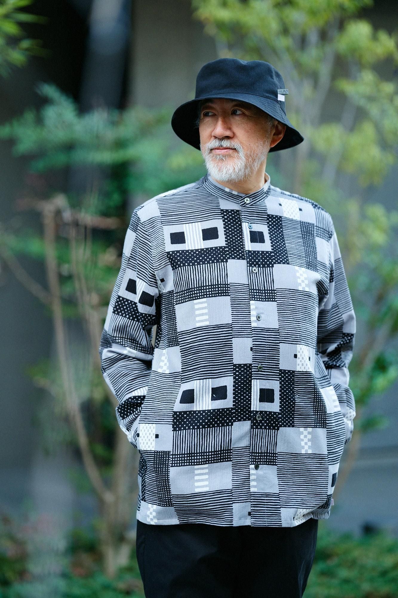 高島縮 20/20 スタンドカラーシャツ SP／織り