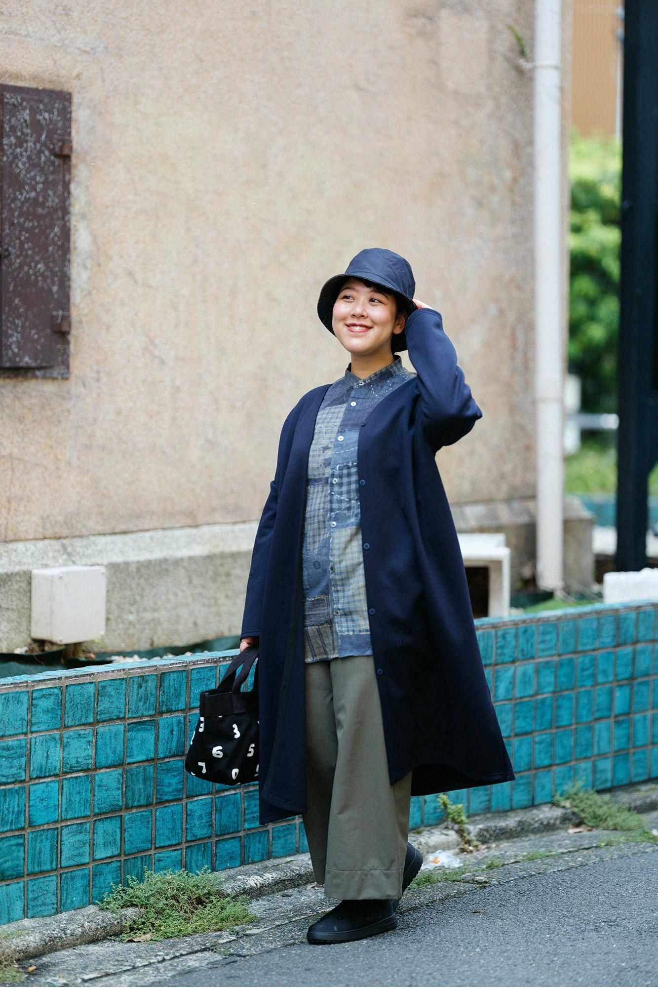 3月17日頃発送予定】高島縮 20/20 スタンドカラーシャツ／BORO IJ