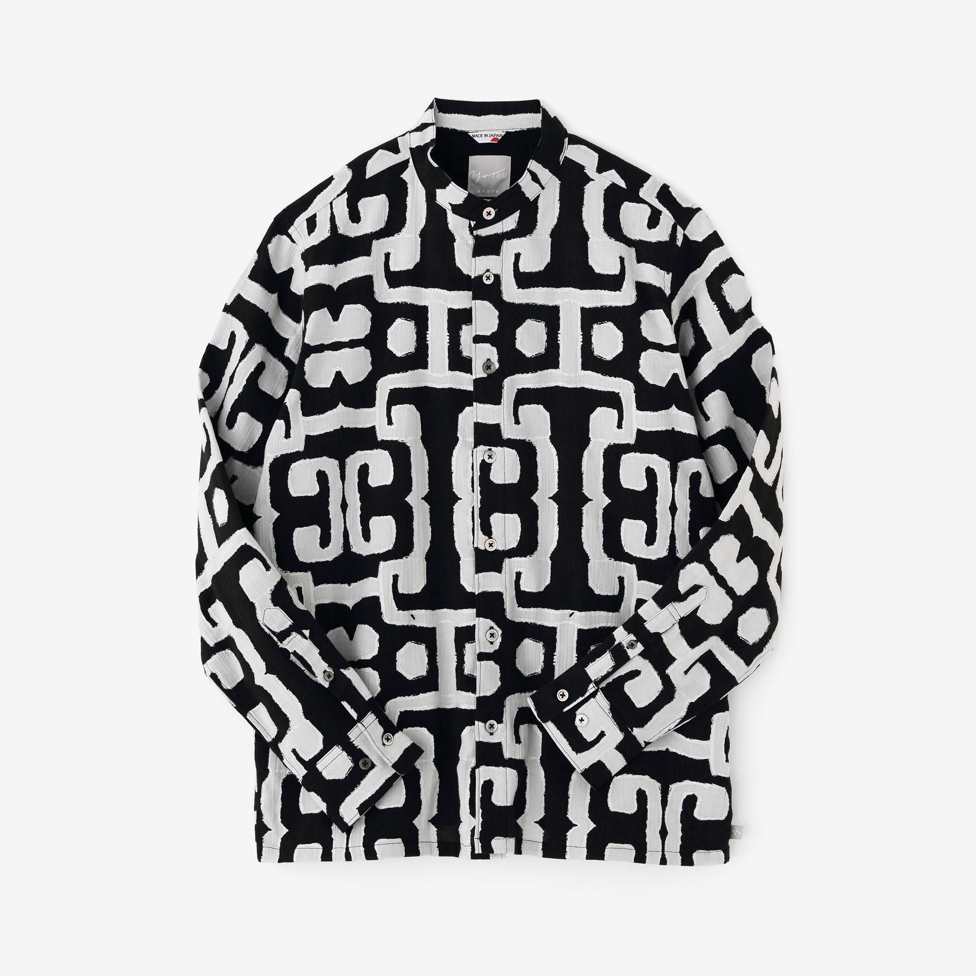 高島縮 スタンドカラーシャツ SP（サイドポケット付き）