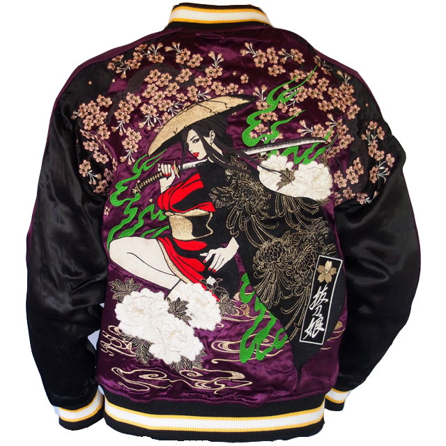 抜刀娘】木枯らし 妃那 刺繍 リバーシブル スカジャン 【創作雑貨 小都