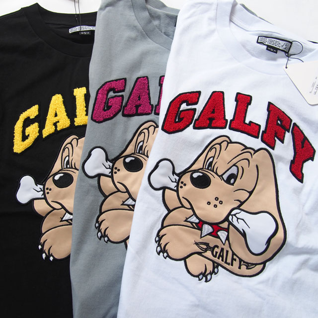 GALFY Tシャツ デカ文字 サガラ刺繍 わんわん大学 3カラー サイズ L,XL