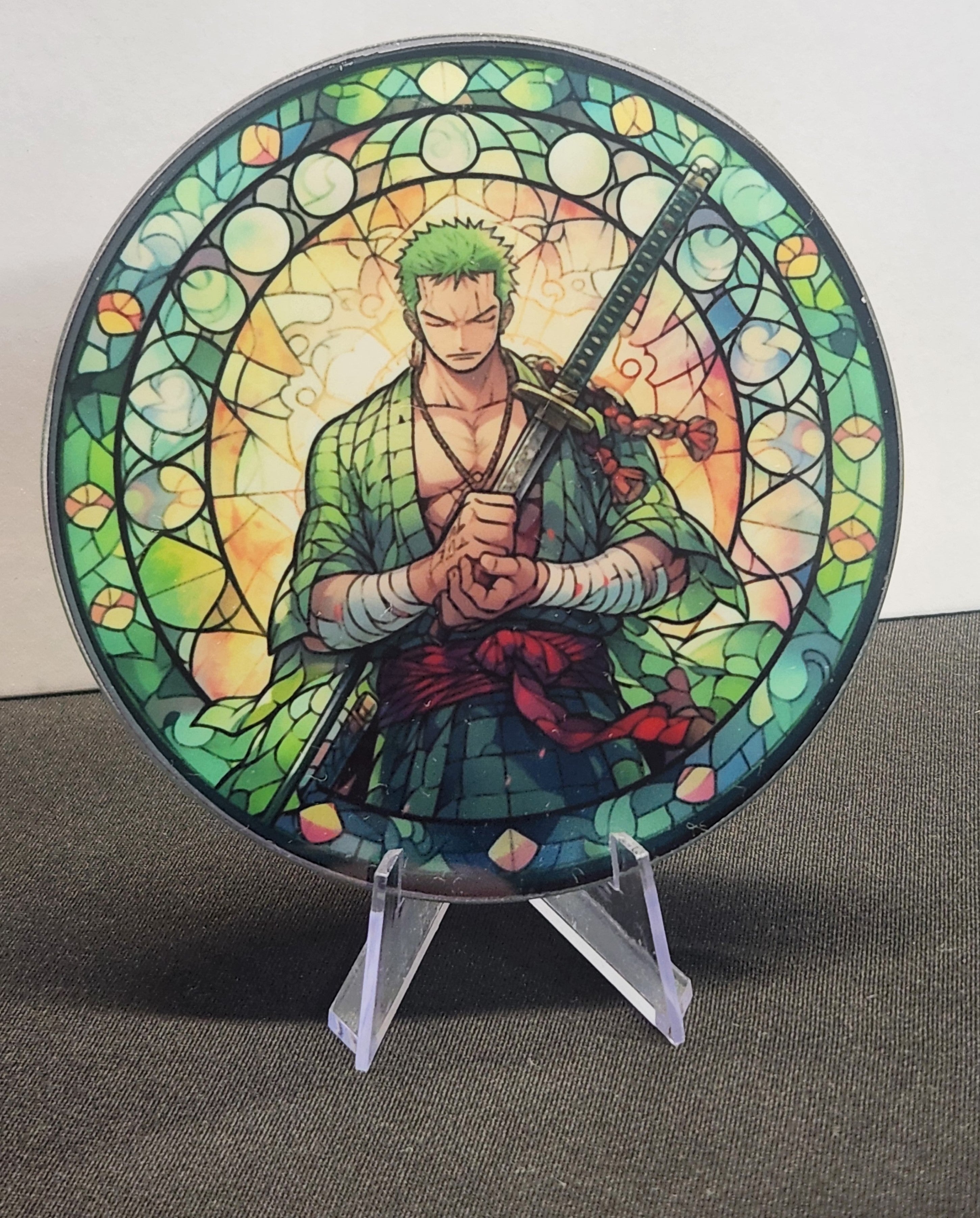Glass Beverage Coaster (One Piece, Anime, Zoro) – Southern Squared