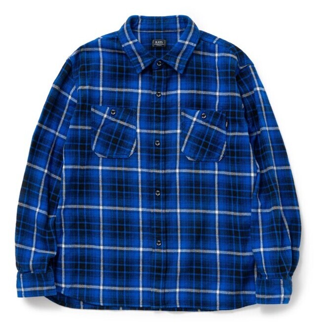 COTTON FLANNEL BLUE CHECK SHIRT チェックネルシャツ-ラッツ 通販