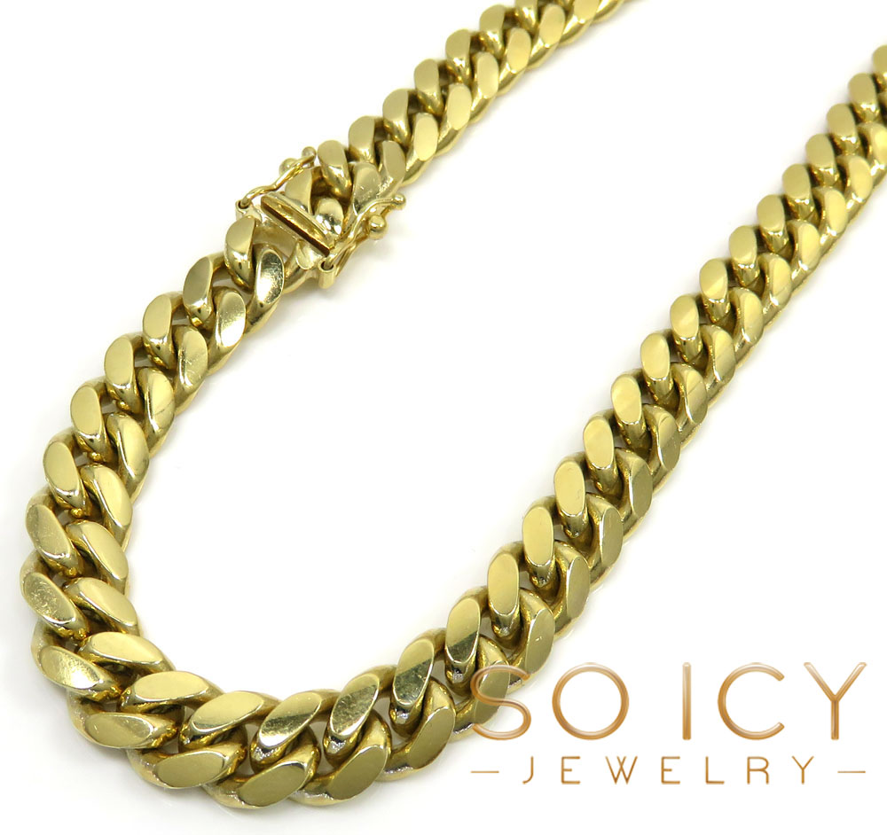 Buy 10k Yellow Gold Thick Miami Chain 20-32 Inch 8.2mm Online at