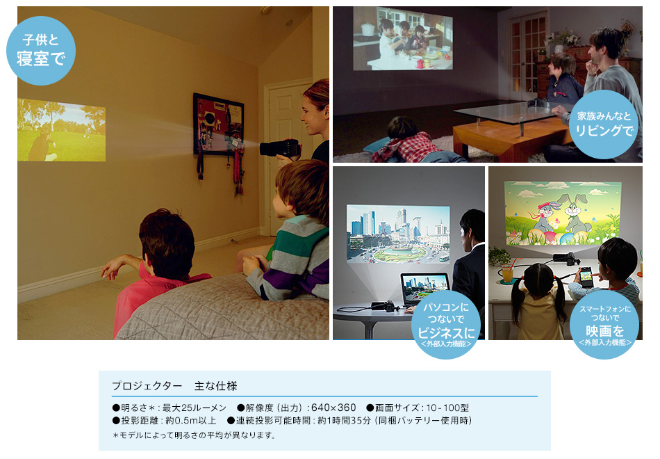 HDR-PJ540 特長 : プロジェクター機能 | デジタルビデオカメラ