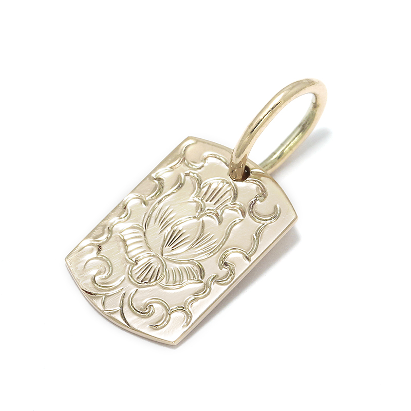 Suman Dhakhwa（スーマンダックワ） 10K YG Lotus Carved Dog Tag（10K