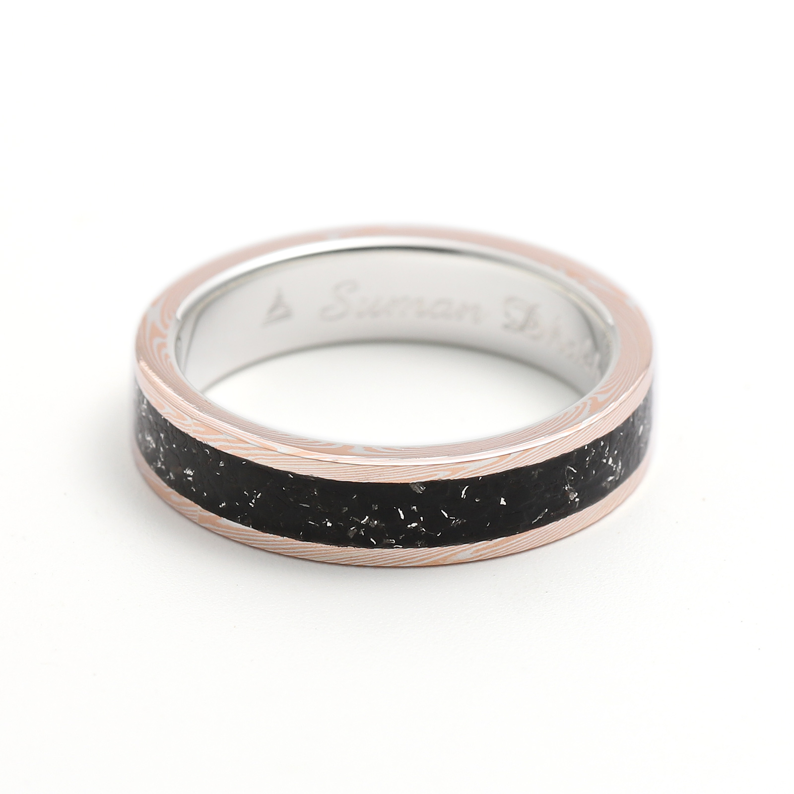 スーマンダックワ オニキスパウダー 木目金 リング 20号 美品 Suman