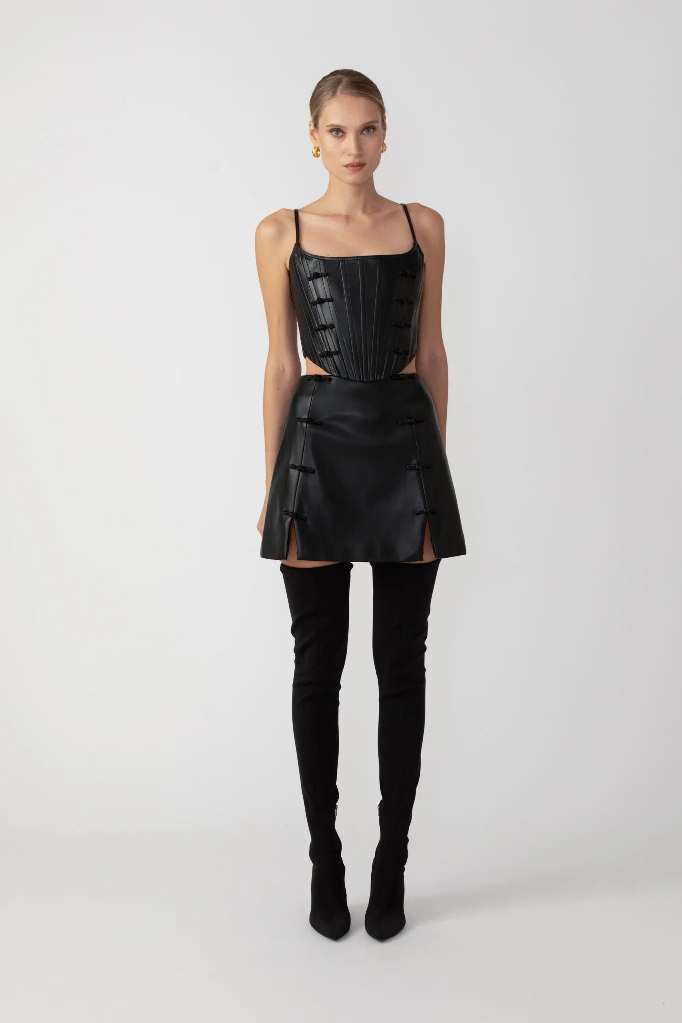 Nadia Faux Leather Corset Top – SAU LEE