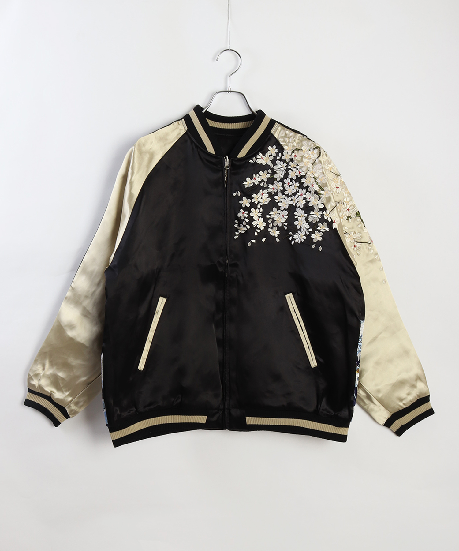 百花繚乱 和柄スカジャン (波桜) [WESTSEA] 商品詳細