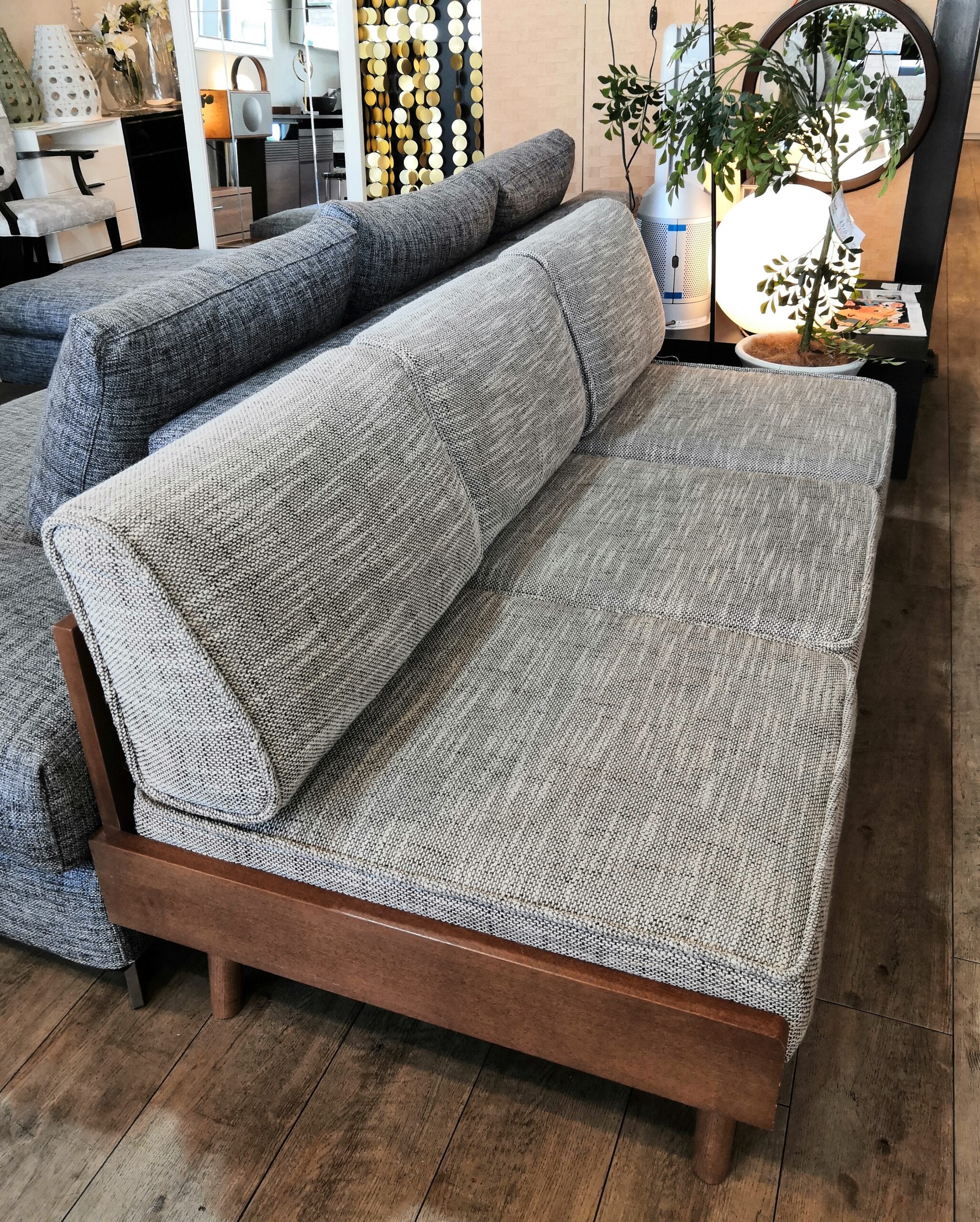 中古】 unico ALBERO 3人掛け ソファ 幅1790mm ☆ グレー系 アッシュ材