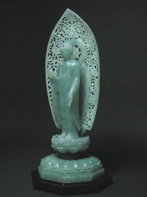 翡翠 舟形光背 阿弥陀如来像 | 甲州貴石-伝統工芸士による確かな製品