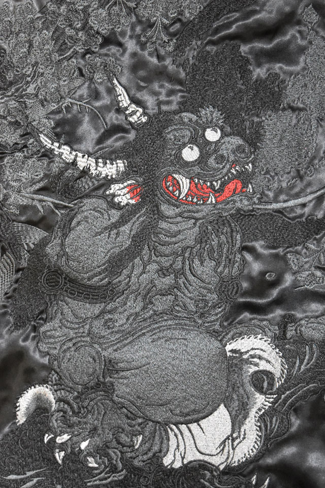 漆 漆ノ黒鬼リバーシブルスカジャン 絡繰魂 261037 和柄 和風 刺繍