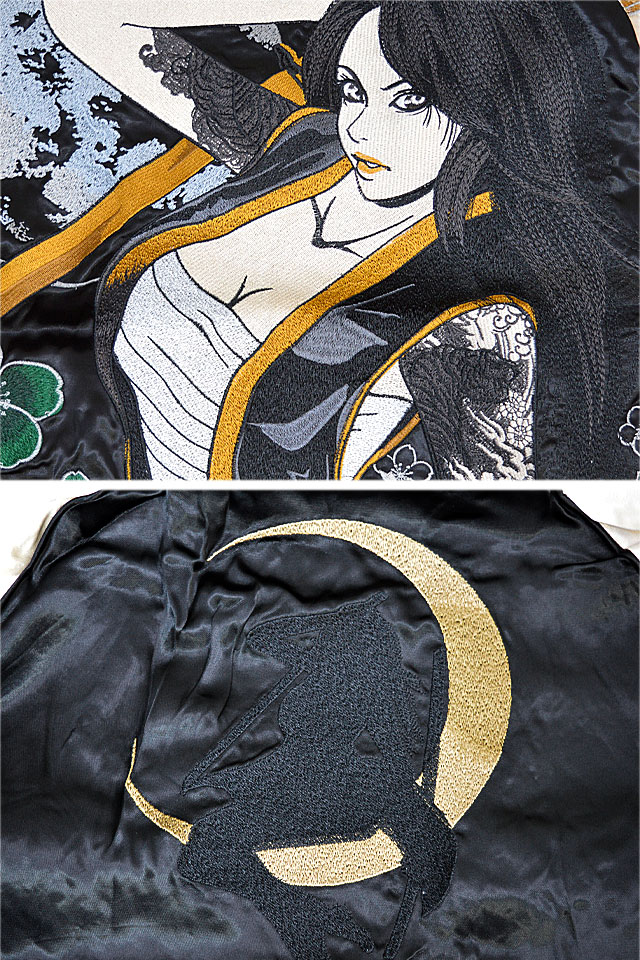 抜刀娘 妃那帝スカジャン 抜刀娘 224050 和柄 和風 刺繍 リバーシブル