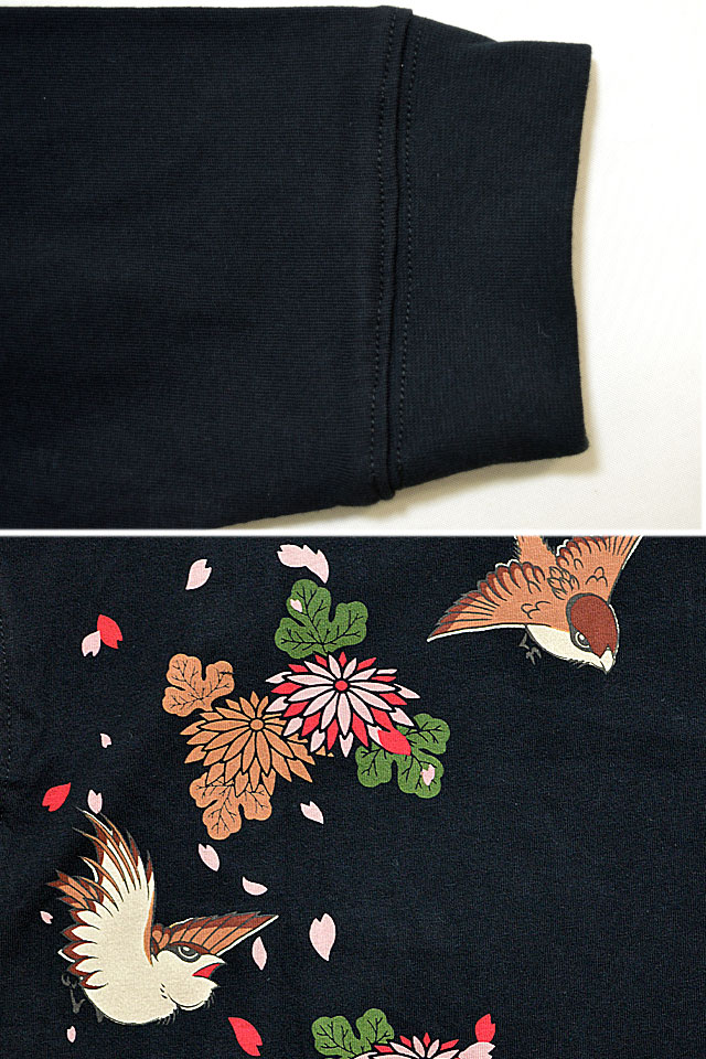 姫と鳥居で待ち合わせビッグロングTシャツ 今昔 KJ-21018 和柄 和風 狐