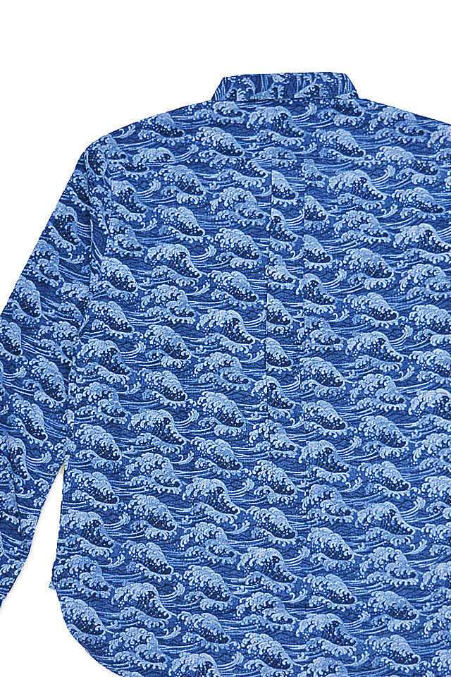 長袖レギュラーカラーシャツ「荒波」 衣櫻 SA-1563 和柄 和風 日本製