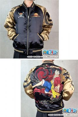 絡繰魂×ONE PIECE ルフィ×レイリー刺繍リバ－シブルスカジャン 絡繰魂