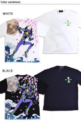 EVANGELION×錦 荒波桜初号機半袖Tシャツ 錦 585350 和柄 和風 刺繍 新
