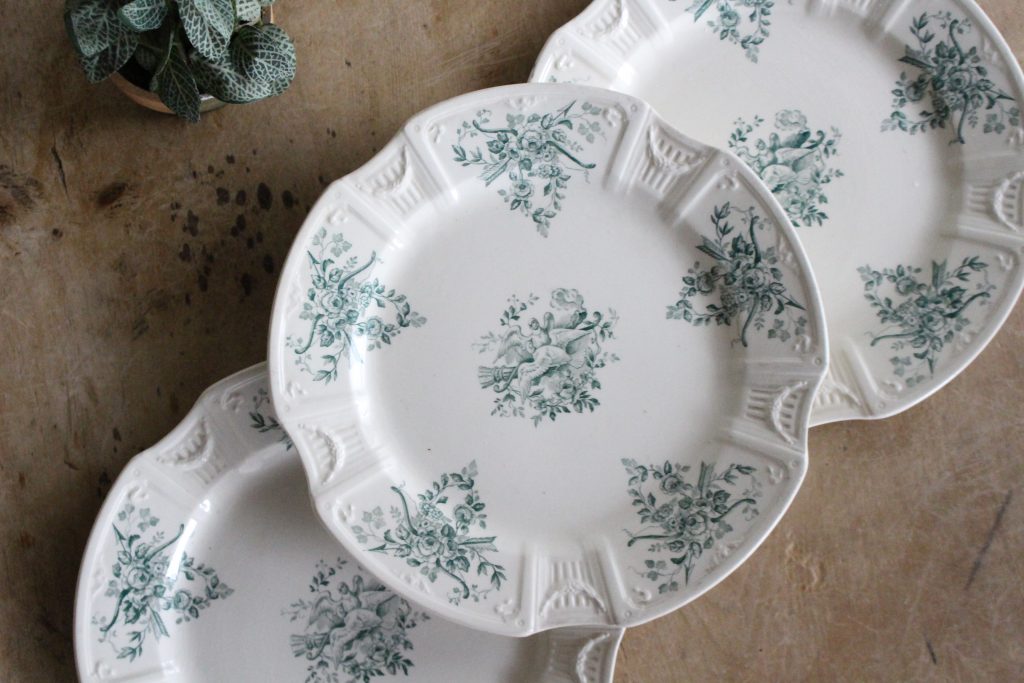 アンティーク食器/GIEN(ジアン)ディナープレート・鳩と弓矢 | 雑貨と