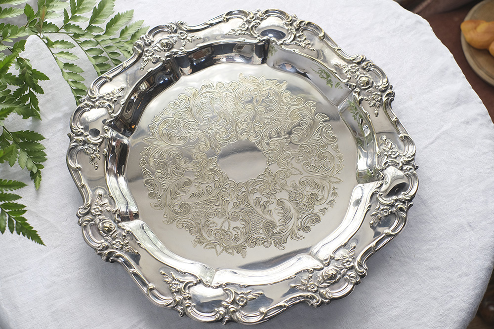 銀食器/ビンテージ・シルバープレートトレイ/アカンサス | 雑貨と