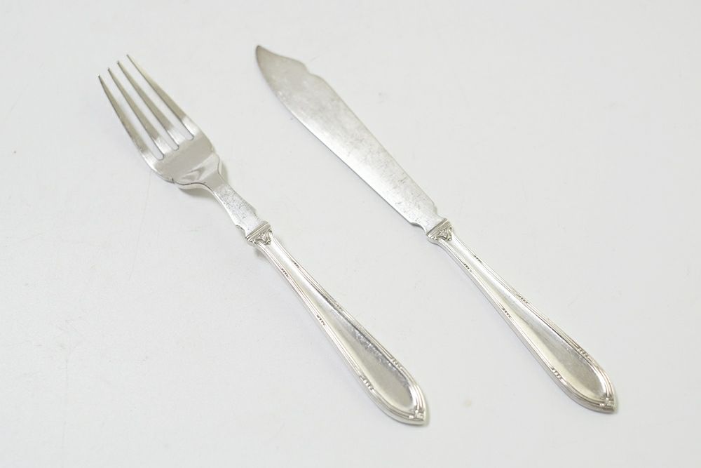 イギリスアンティークデザートカトラリーセット シルバープレート の