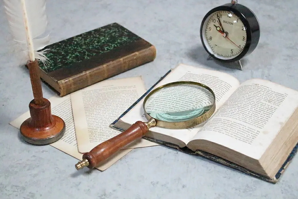 アンティーク雑貨 アンティークルーペ イギリス 木と真鍮 虫眼鏡